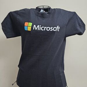 Microsoft Screenprint Black T-Shirt - Small